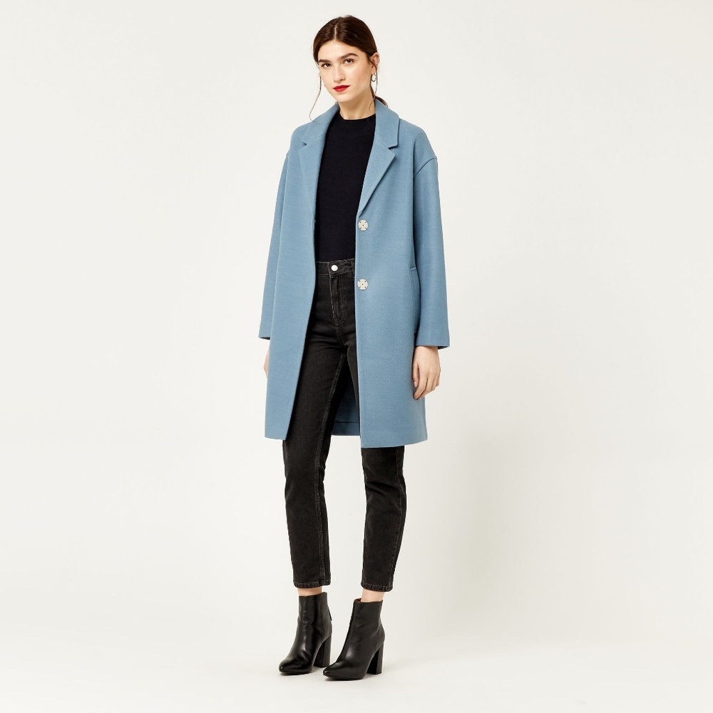 ISO Warehouse Powder Blue Cocoon Coat